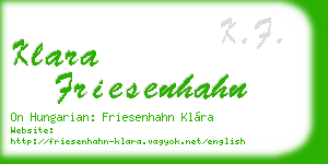 klara friesenhahn business card