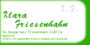 klara friesenhahn business card